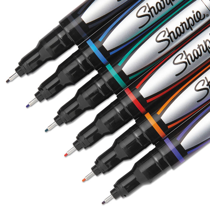 Water-Resistant Ink Porous Point Pen, Stick, Fine 0.4 mm, Assorted Ink and Barrel Colors, 6/Pack