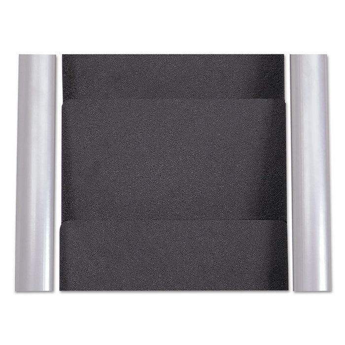 Literature Floor Rack, 6 Pocket, 13.33w x 19.67d x 36.67h, Silver Gray/Black