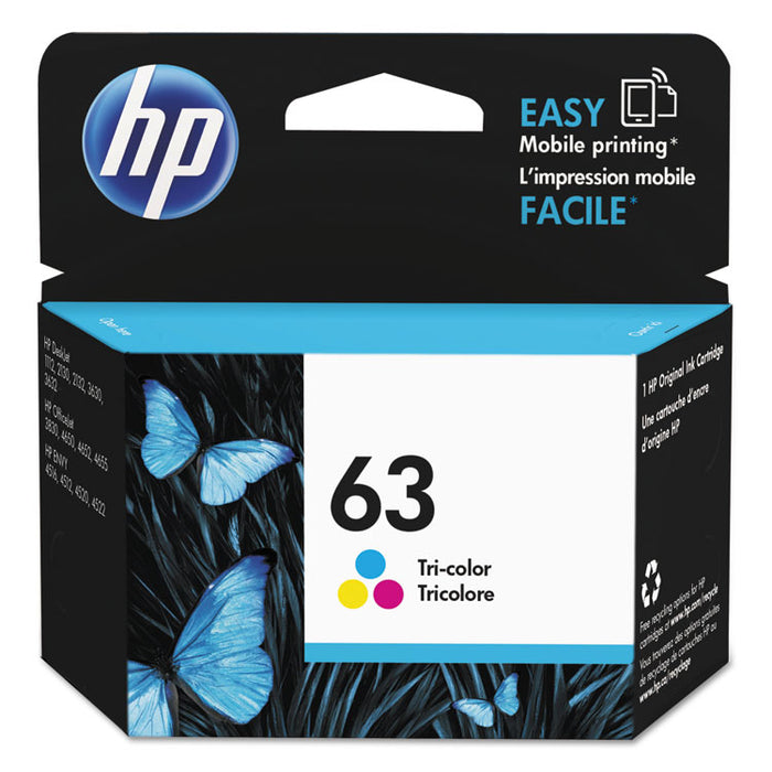 HP 63, (F6U61AN) Tri-Color Original Ink Cartridge