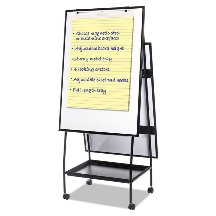 Creation Station Dry Erase Board, 29 1/2 x 74 7/8, Black Frame