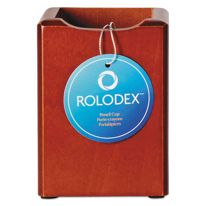 Wood Tones Pencil Cup, Mahogany, 3 1/8 x 3 1/8 x 4 1/2