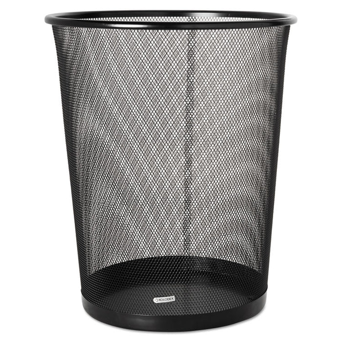 Steel Round Mesh Trash Can, 4.5 gal, Black