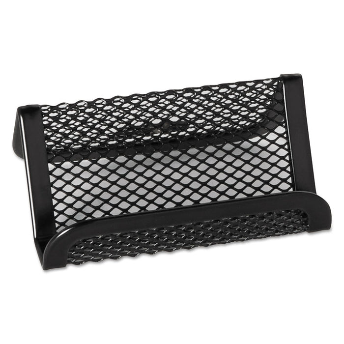 Mesh Business Card Holder, Capacity 50 2 1/4 x 4 Cards, Black