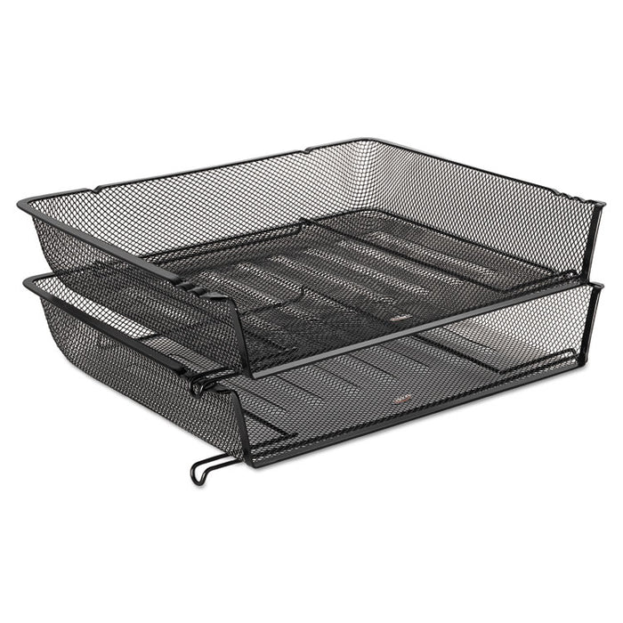 Mesh Stacking Side Load Tray, 1 Section, Letter Size Files, 14.25" x 10.13" x 2.75", Black