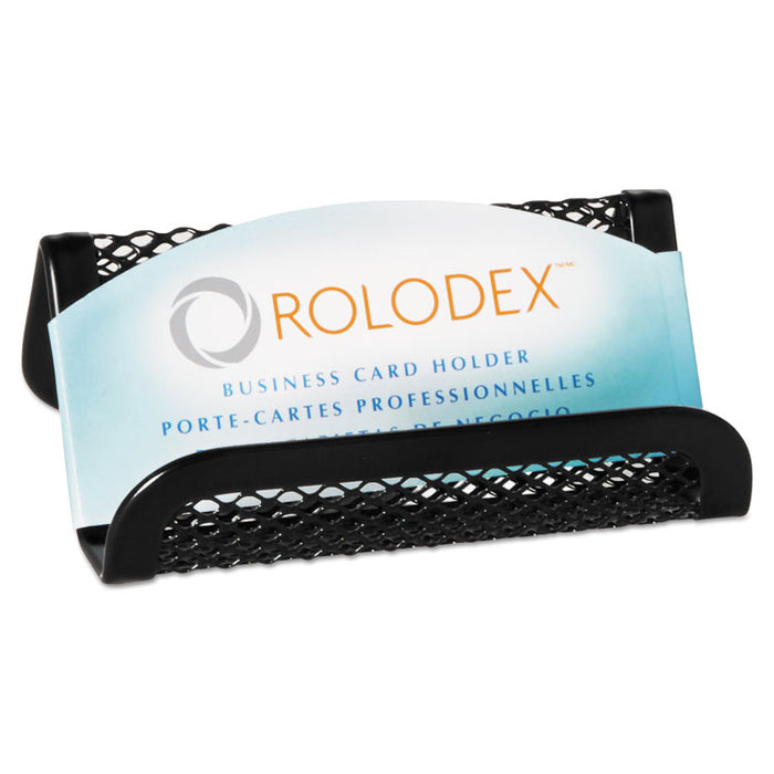 Mesh Business Card Holder, Capacity 50 2 1/4 x 4 Cards, Black