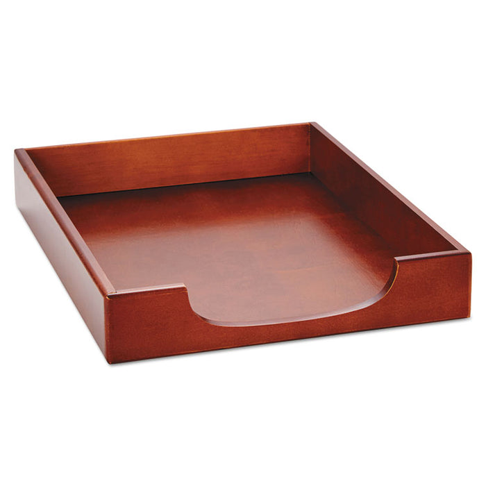 Wood Tones Desk Tray, 1 Section, Letter Size Files, 8.5" x 11", Mahogany