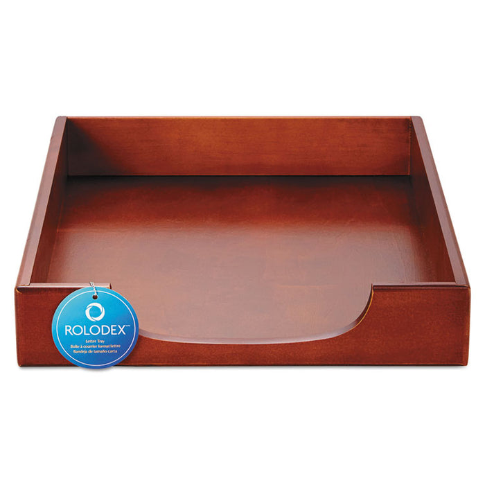 Wood Tones Desk Tray, 1 Section, Letter Size Files, 8.5" x 11", Mahogany