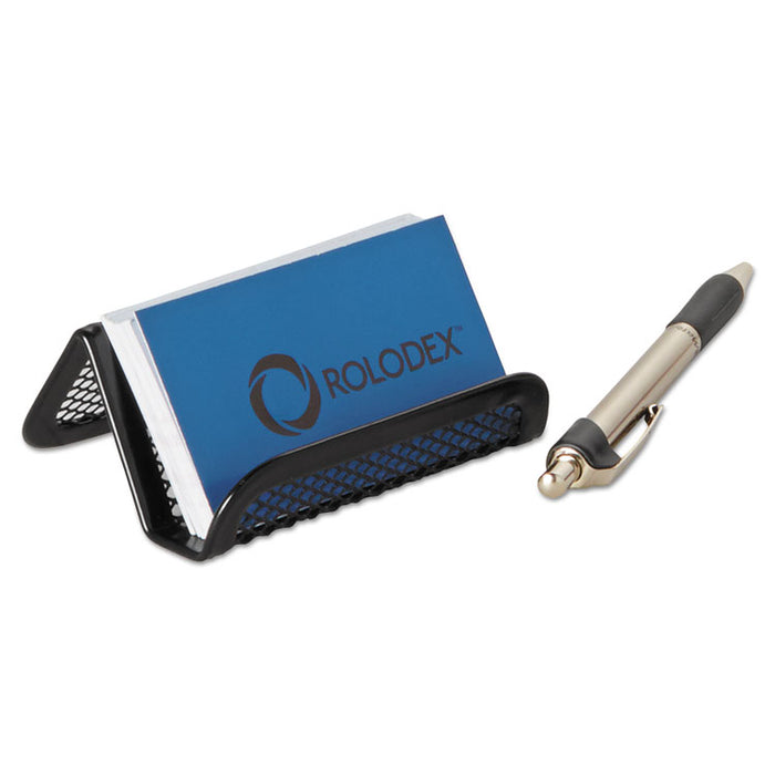 Mesh Business Card Holder, Capacity 50 2 1/4 x 4 Cards, Black