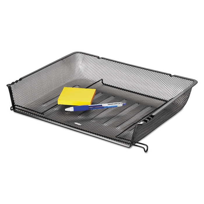 Mesh Stacking Side Load Tray, 1 Section, Letter Size Files, 14.25" x 10.13" x 2.75", Black