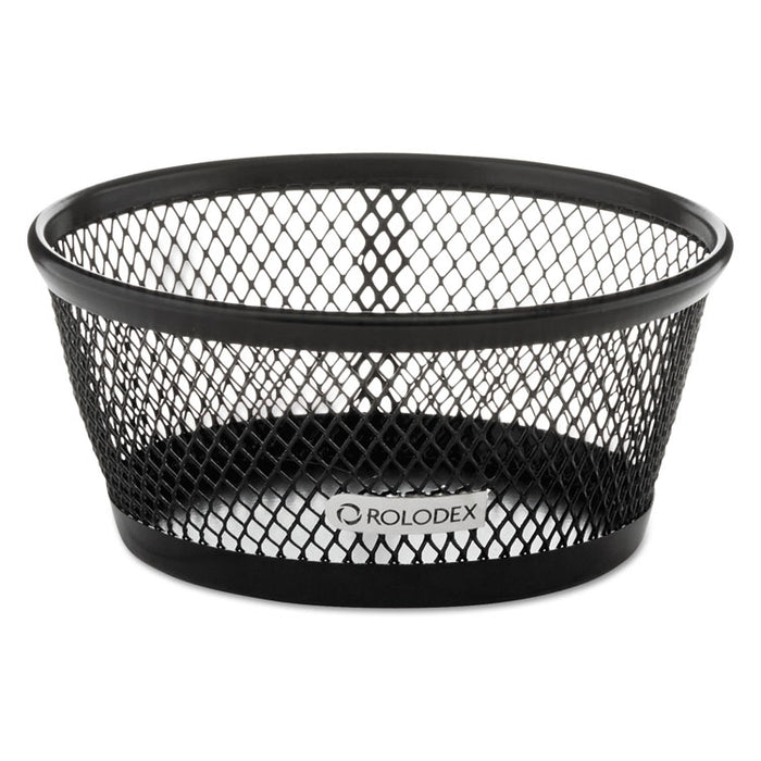 Mesh Jumbo Nestable Paper Clip Dish, Wire Mesh, 4.3" Diameter x 2"h,  Black