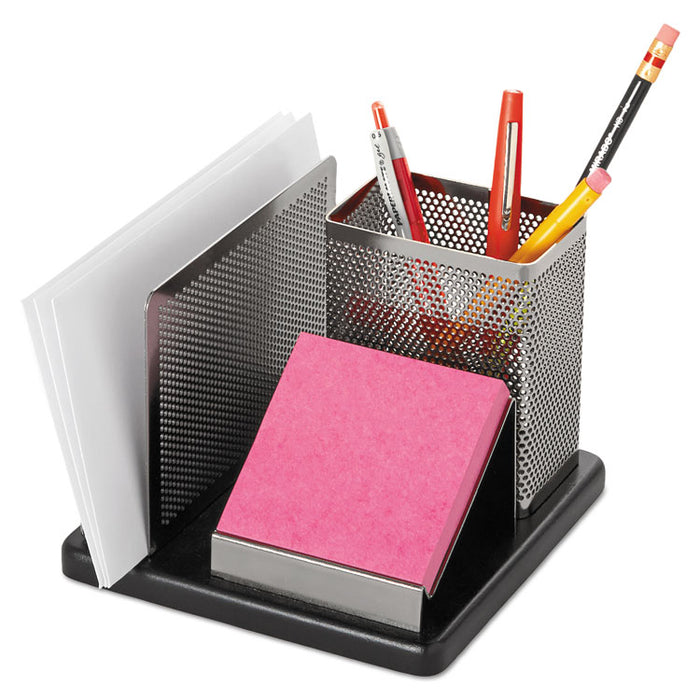 Distinctions Desk Organizer, 5 7/8 x 5 7/8 x 4 1/2, Metal/Black