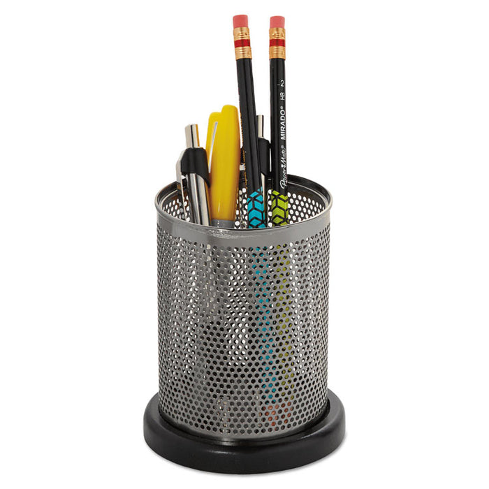 Distinctions Pencil Cup, 3 1/2 dia. x 4 1/2, Metal/Black