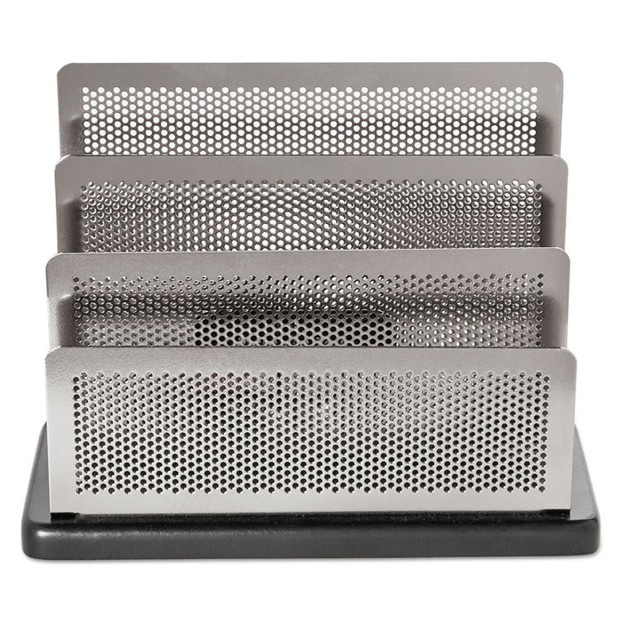 Distinctions Mini Sorter, 3 Sections, DL to A5 Size Files, 7.5" x 3.5" x 5.75", Black/Silver