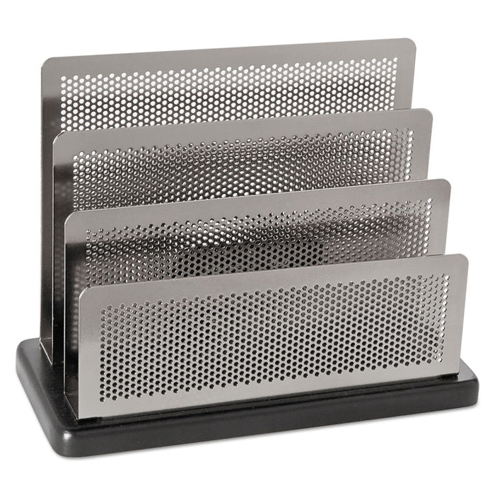 Distinctions Mini Sorter, 3 Sections, DL to A5 Size Files, 7.5" x 3.5" x 5.75", Black/Silver