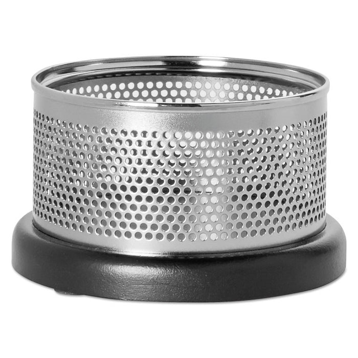 Distinctions Paper Clip Holder, 3 7/8 x 4 1/8 x 2 3/8, Metal/Black