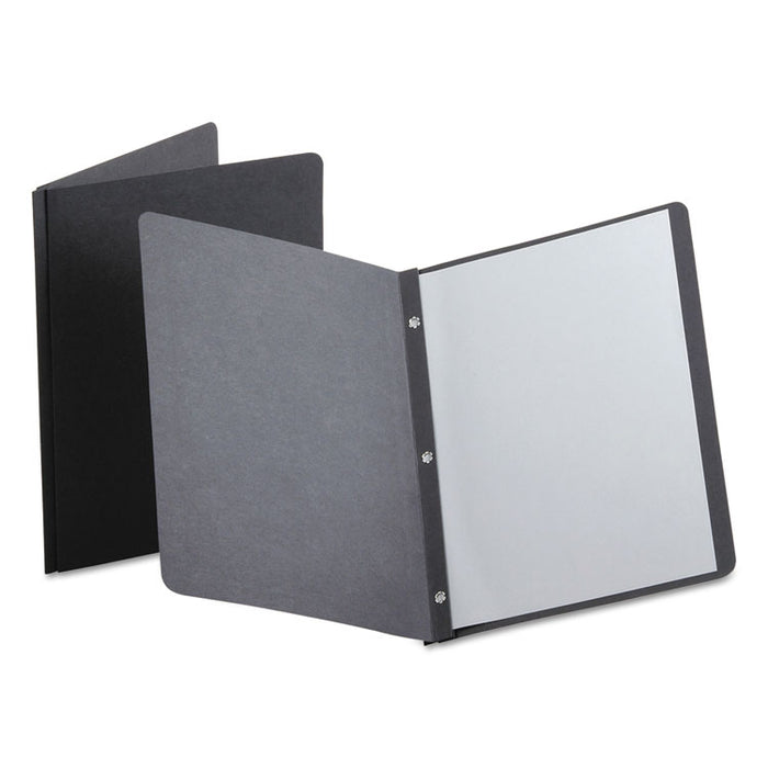 Report Cover, 3 Fasteners, Panel and Border Cover, Letter, Black, 25/Box