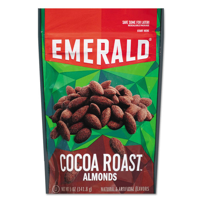 Cocoa Roasted Almonds, 5 oz Pack, 6/Carton