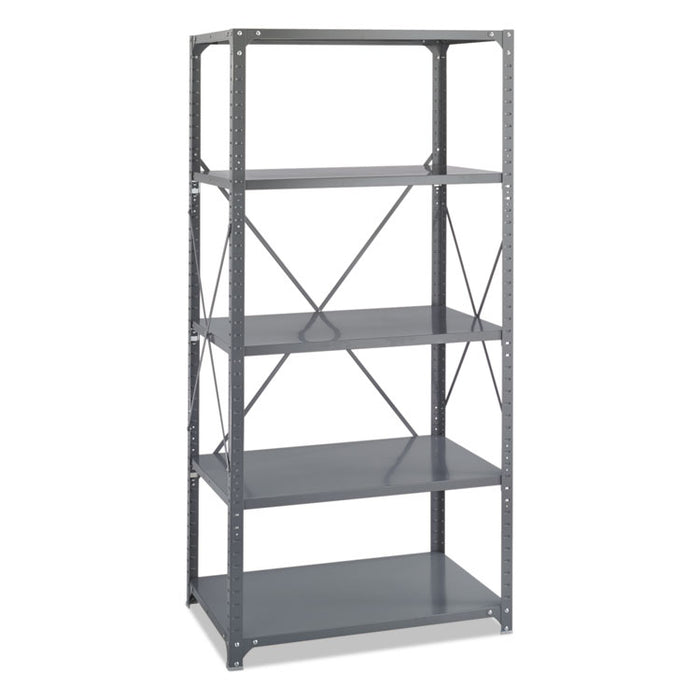 Commercial Steel Shelving Unit, Five-Shelf, 36w x 24d x 75h, Dark Gray