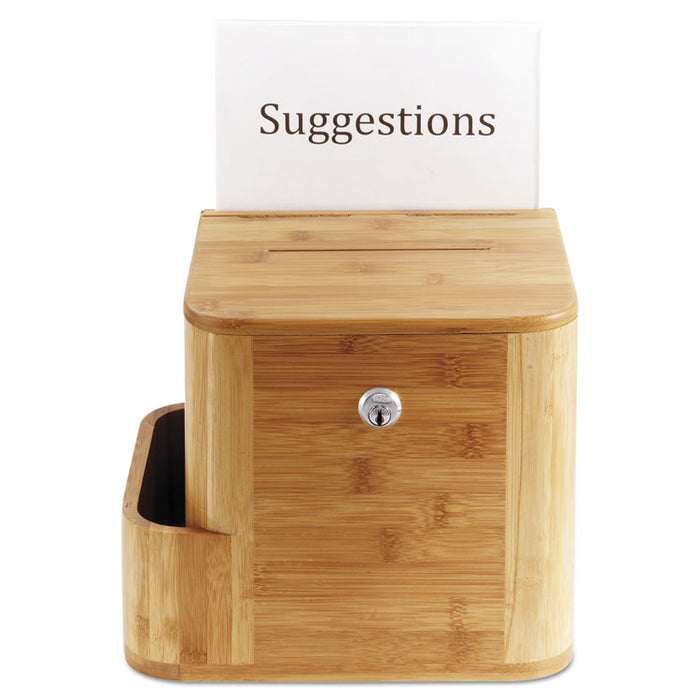 Bamboo Suggestion Box, 10 x 8 x 14, Natural