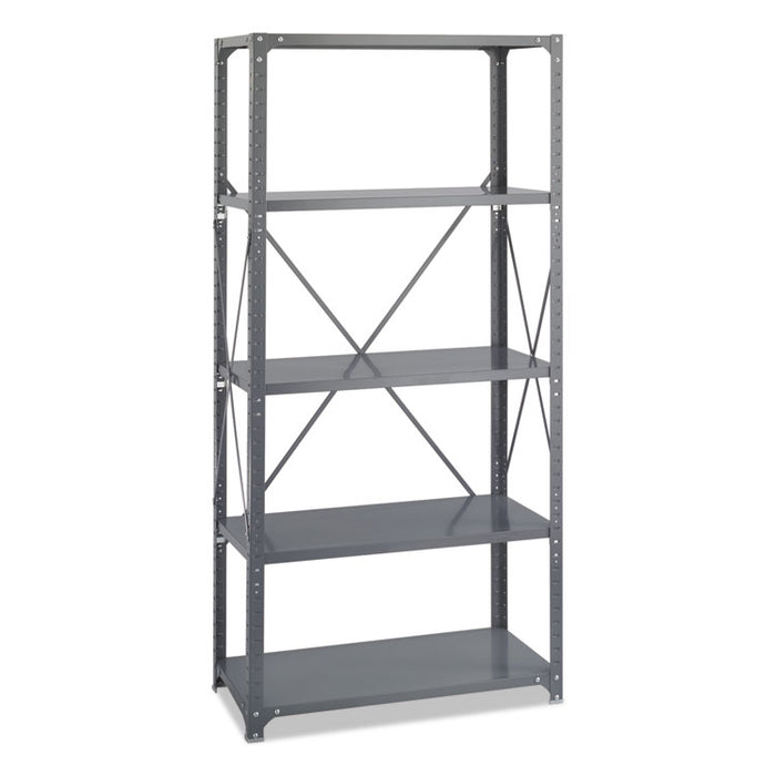 Commercial Steel Shelving Unit, Five-Shelf, 36w x 18d x 75h, Dark Gray