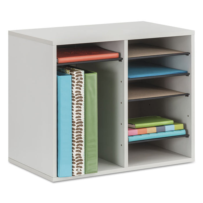 Fiberboard Literature Sorter, 12 Compartments, 19.63 x 11.88 x 16.13, Gray