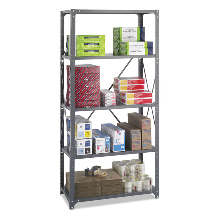 Commercial Steel Shelving Unit, Five-Shelf, 36w x 18d x 75h, Dark Gray
