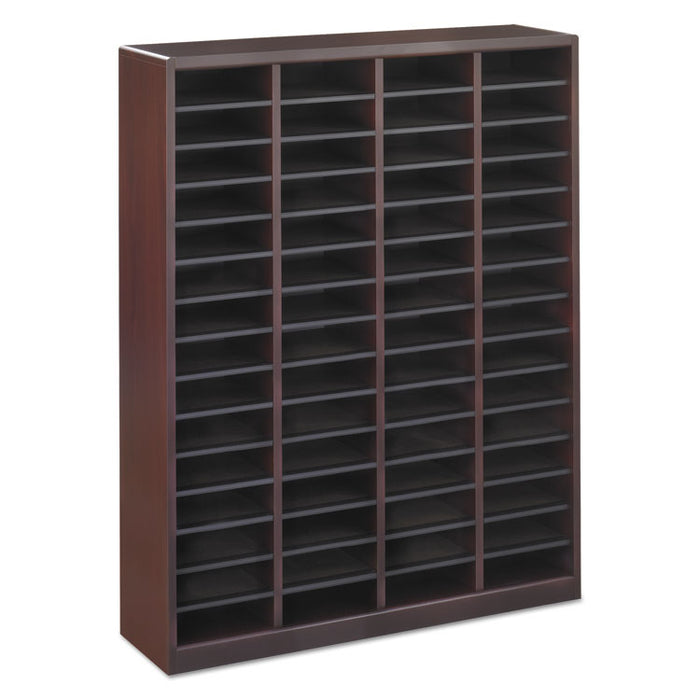 Wood/Fiberboard E-Z Stor Sorter, 60 Compartments, 40 x 11.75 x 52.25, Mahogany, 2 Boxes