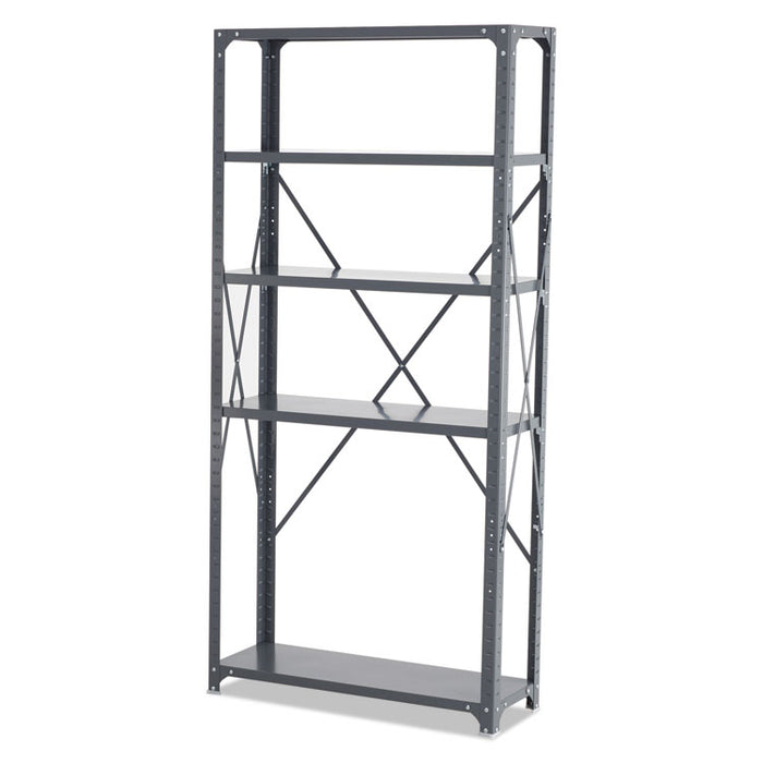 Commercial Steel Shelving Unit, Five-Shelf, 36w x 12d x 75h, Dark Gray