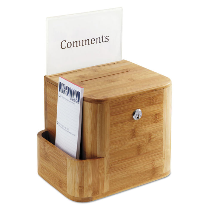 Bamboo Suggestion Box, 10 x 8 x 14, Natural