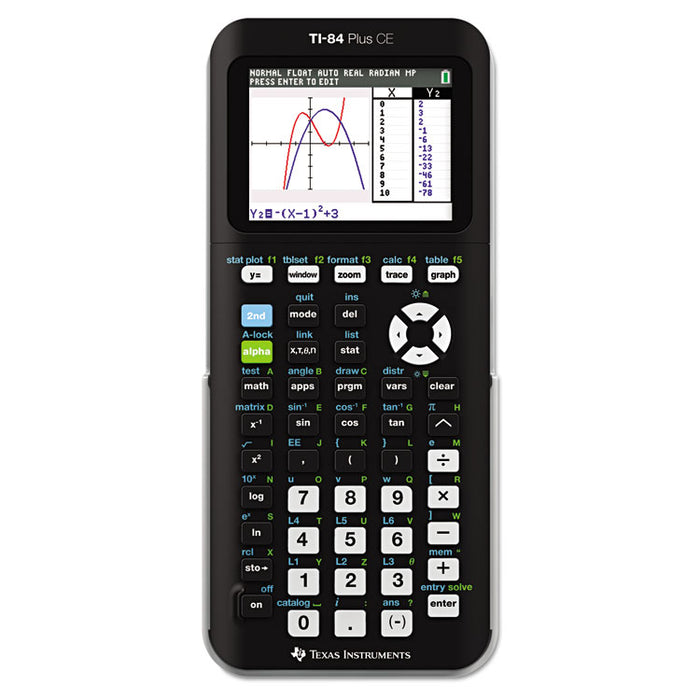 TI-84 Plus CE Programmable Color Graphing Calculator, 10-Digit LCD, Black