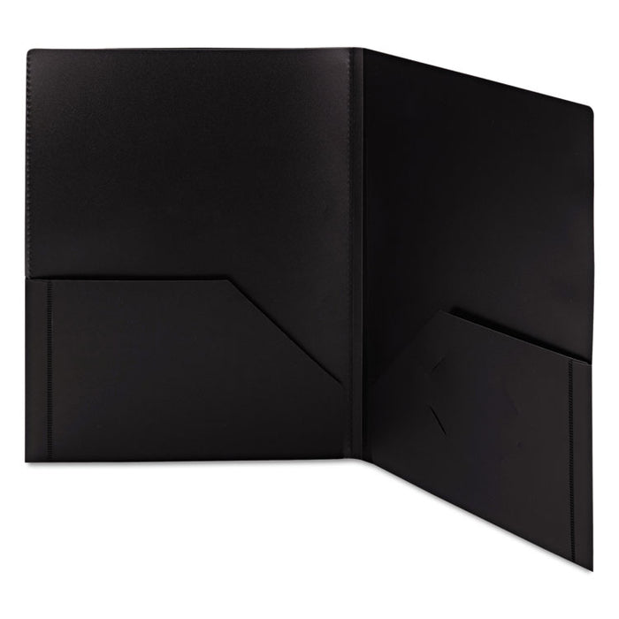 Frame View Poly Two-Pocket Folder, 11 x 8 1/2, Clear/Black, 5/Pack