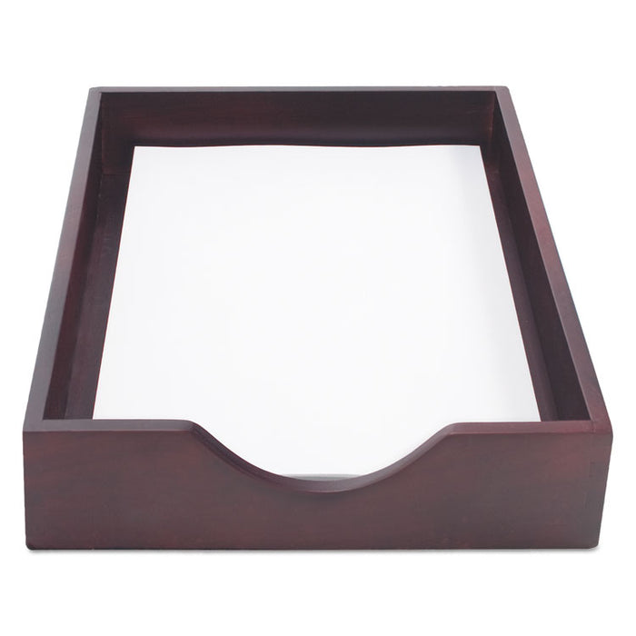 Hardwood Stackable Desk Trays, 1 Section, Legal Size Files, 10.25" x 15.25" x 2.5", Mahogany