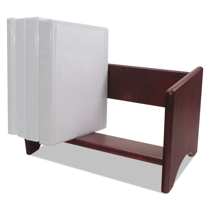 Binder Rack, Wood, 17 1/8 x 9 3/4 x 9 5/8, Mahogany Finish