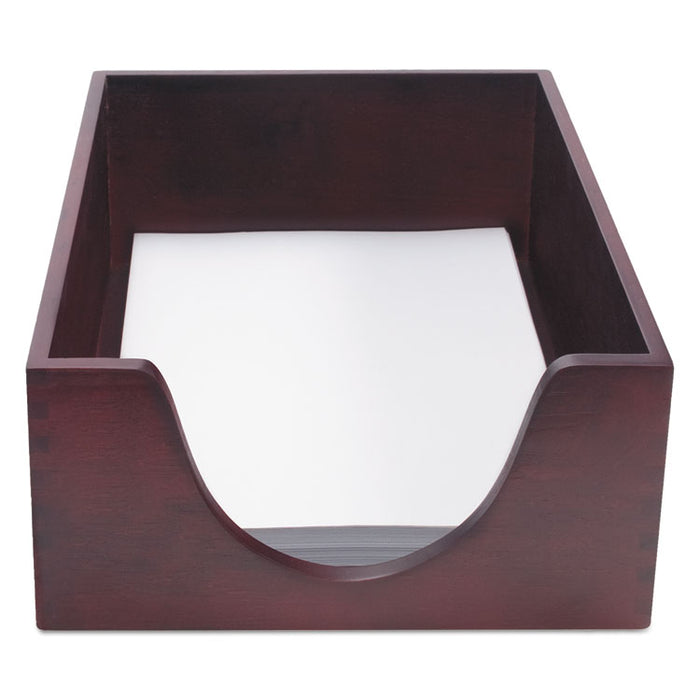 Double-Deep Hardwood Stackable Desk Trays, 1 Section, Legal Size Files, 10.13" x 12.63" x 5", Mahogany