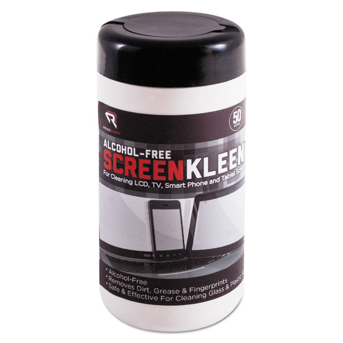 ScreenKleen Monitor Screen Wet Wipes, Cloth, 5 1/4 x 5 3/4, 50/Tub