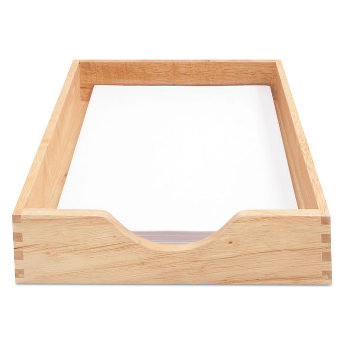 Hardwood Stackable Desk Trays, 1 Section, Letter Size Files, 10.25" x 12.5" x 2.5", Oak