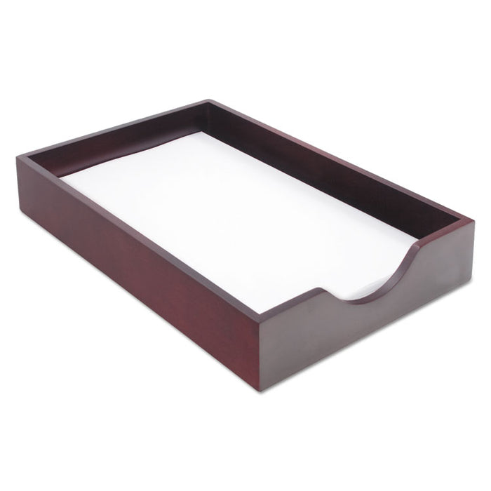 Hardwood Stackable Desk Trays, 1 Section, Legal Size Files, 10.25" x 15.25" x 2.5", Mahogany