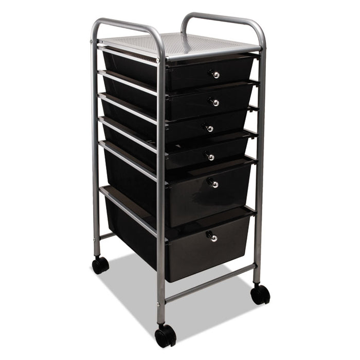Portable Drawer Organizer, 13w x 15.38d x 32.13h, Smoke/Matte Gray