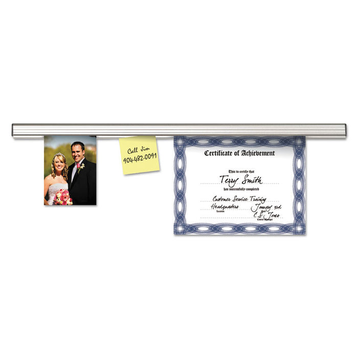 Grip-A-Strip Display Rail, 36 x 1 1/2, Aluminum Finish