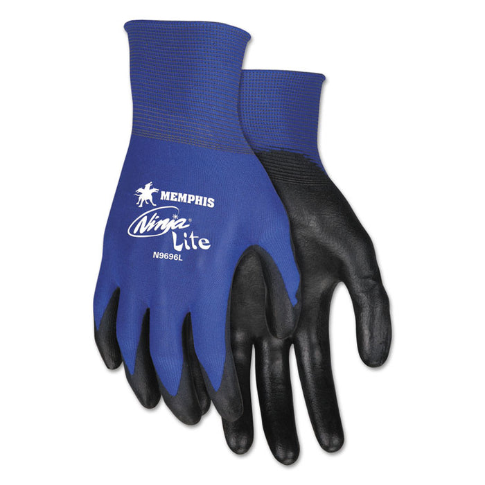 Ultra Tech Tactile Dexterity Work Gloves, Blue/Black, Large, 1 Dozen