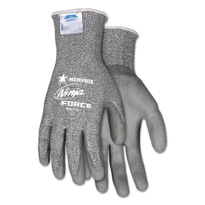 Ninja Force Polyurethane Coated Gloves, X-Large, Gray, Pair