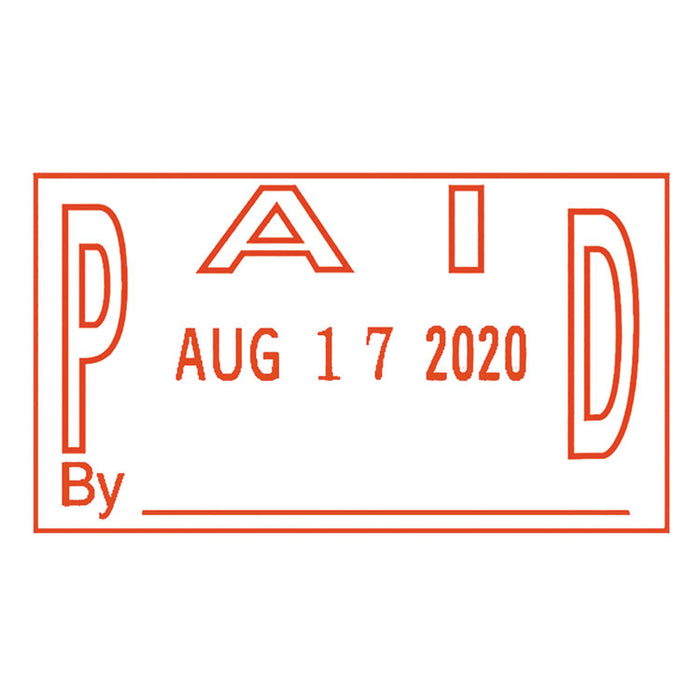 ES Dater, PAID + Date, 1 x 1 13/16, Red