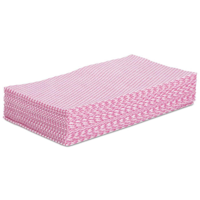 Foodservice Wipers, 12 x 21, Pink/White, 200/Carton
