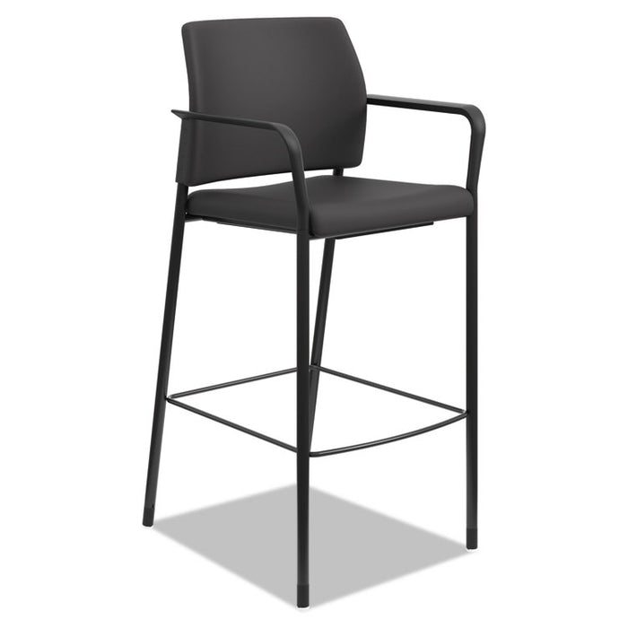 Accommodate Series Café Stool, Supports up to 300 lbs., Black Seat/Black Back, Black Base