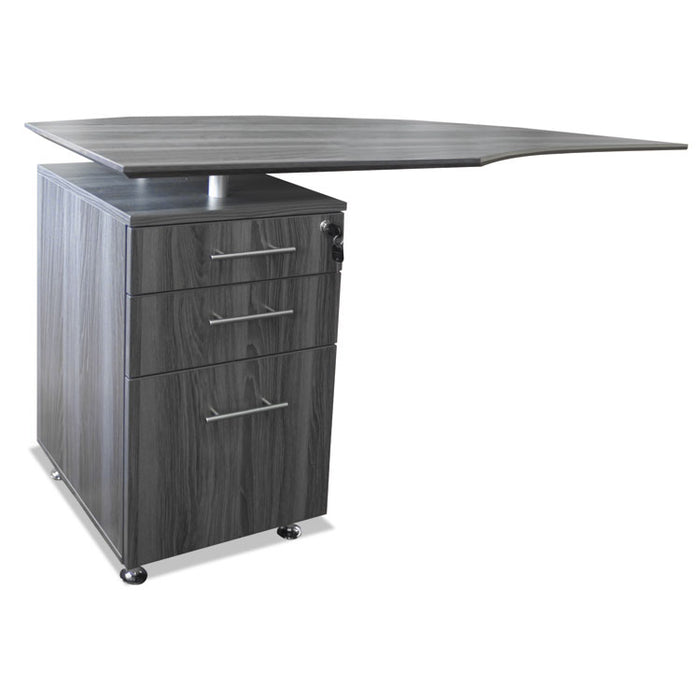 Medina Laminate Pedestal, Left or Right, 3-Drawers: Pencil/Box/File, Legal/Letter, Gray Steel, 15.5" x 18.13" x 26.63"
