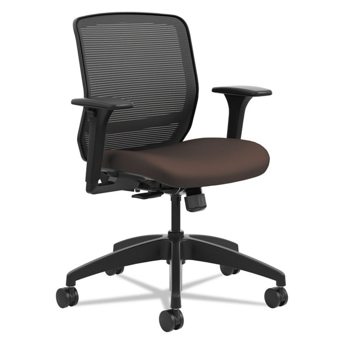 Quotient Series Mesh Mid-Back Task Chair, Supports up to 300 lbs., Espresso Seat/Black Back, Black Base