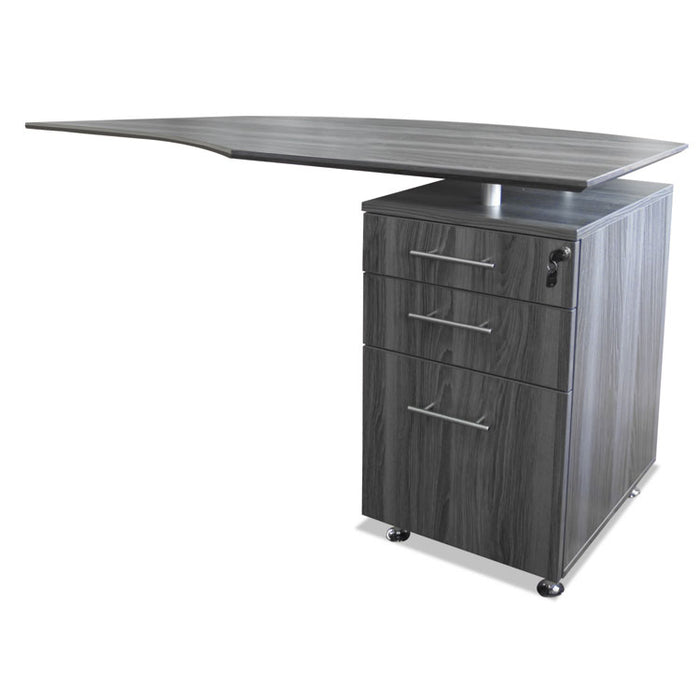 Medina Laminate Pedestal, Left or Right, 3-Drawers: Pencil/Box/File, Legal/Letter, Gray Steel, 15.5" x 18.13" x 26.63"