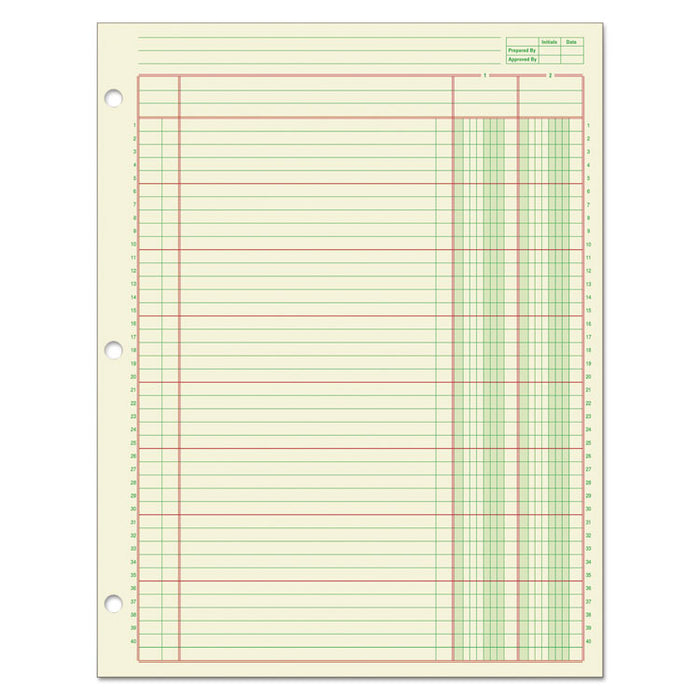 Columnar Analysis Pad, 2 Column, 8 1/2 x 11, Single Page Format, 50 Sheets/Pad