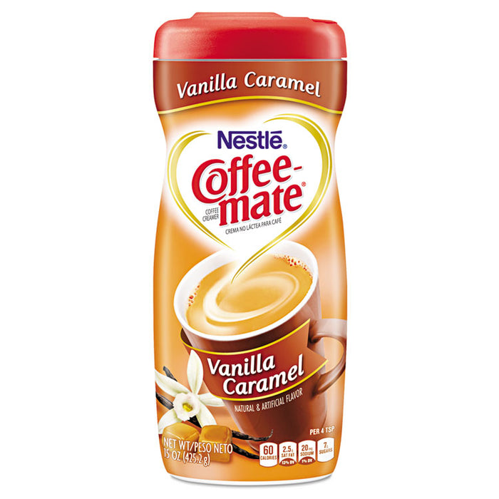 Non-Dairy Powdered Creamer, Vanilla Caramel, 15 oz Canister