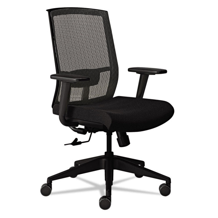 Gist Multi-Purpose Chair, Supports up to 300 lbs., Silver Seat/Black Back, Black Base